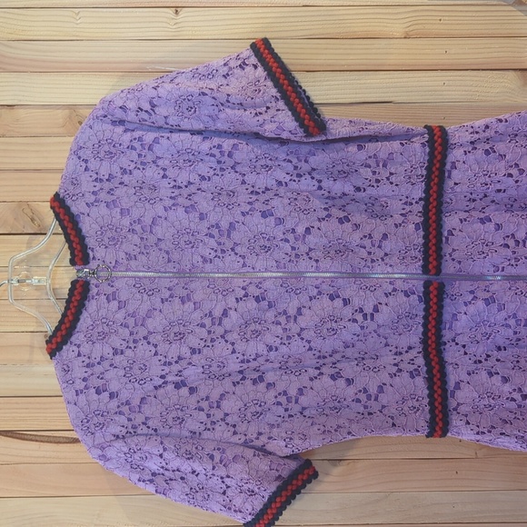 Gucci Purple Lace Shift Dress - Picture 2 of 8